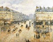 Theater Square, the French rain, Camille Pissarro